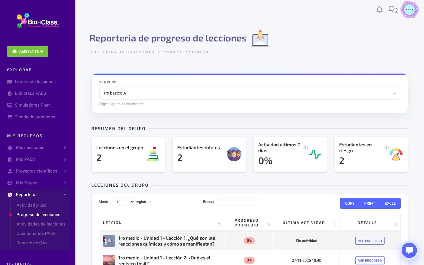 Reportería y seguimiento